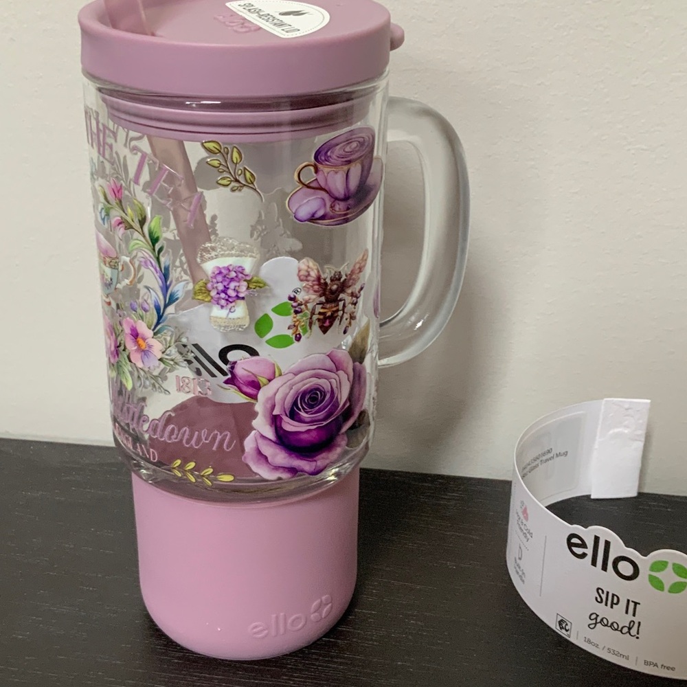 Ello BRIDGERTON Floral Tumbler with Straw - Picture 4 of 8